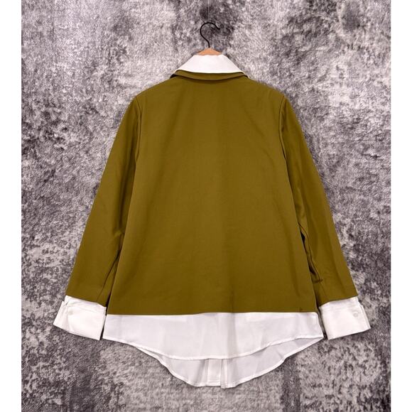 New Stacy London Blazer Small Womens Green Twofer Layered Jacket - Picture 3 of 9